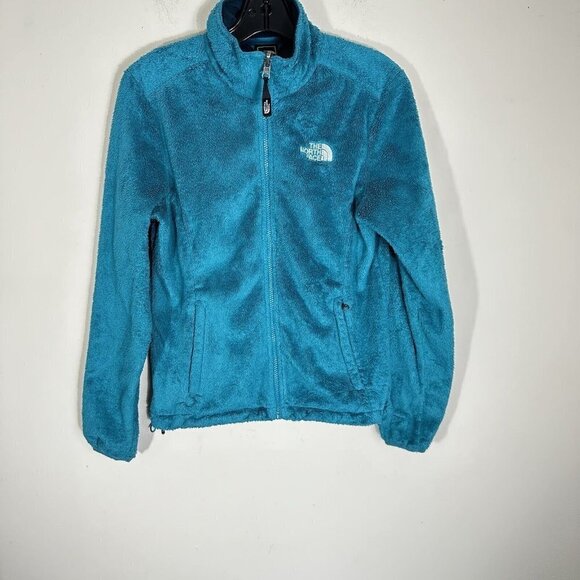 North Face Jacket Size XS Womens Blue Osito Full Zip Fleece Plush Fuzzy Pocket - Picture 1 of 6